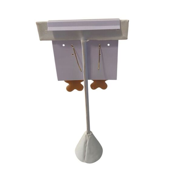 Gingerbread Man Christmas Cookie Earrings - Picture 4 of 6